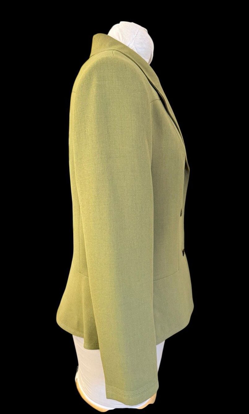 Le Suit Celery Green 3-Button Lined Blazer Set In Waist Sz. 14 Career Profession - Picture 4 of 13